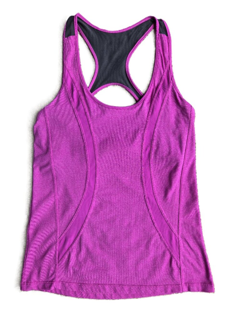 KYODAN Racerback Tank Top w/ Lined Sports Bra Pink w/ Dark Gray Trim Women's S